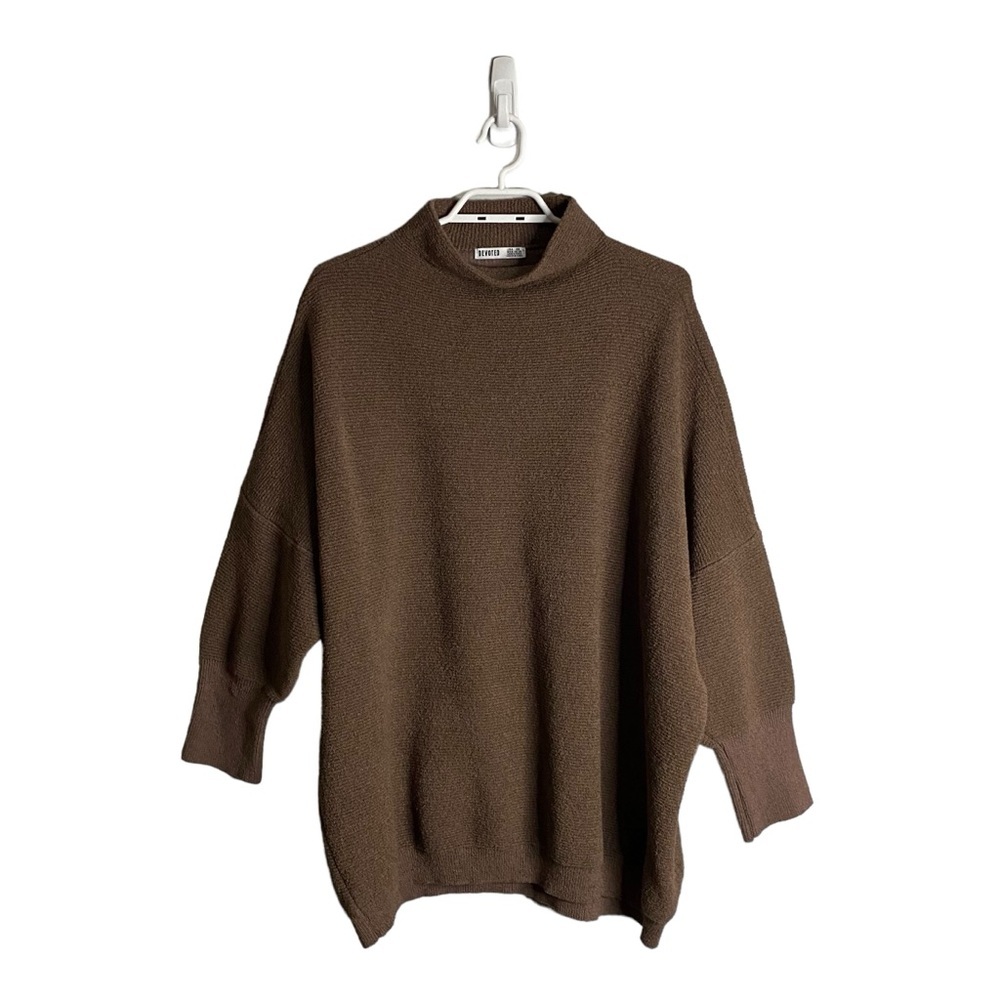 Devoted Women's Mauve Knit Mock Neck Sweater